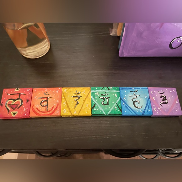 BLESSED ANGELS Mini Chakra Collection✨ 7 pc Chakra paintings - Picture 1 of 7